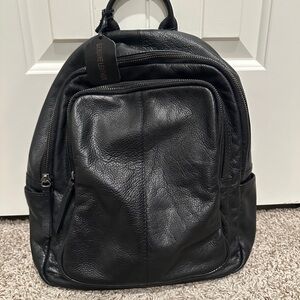 Genuine Leather Black Backpack